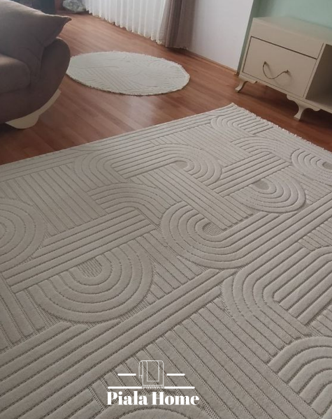 Krem Desenli Dizayn Serisi Halı