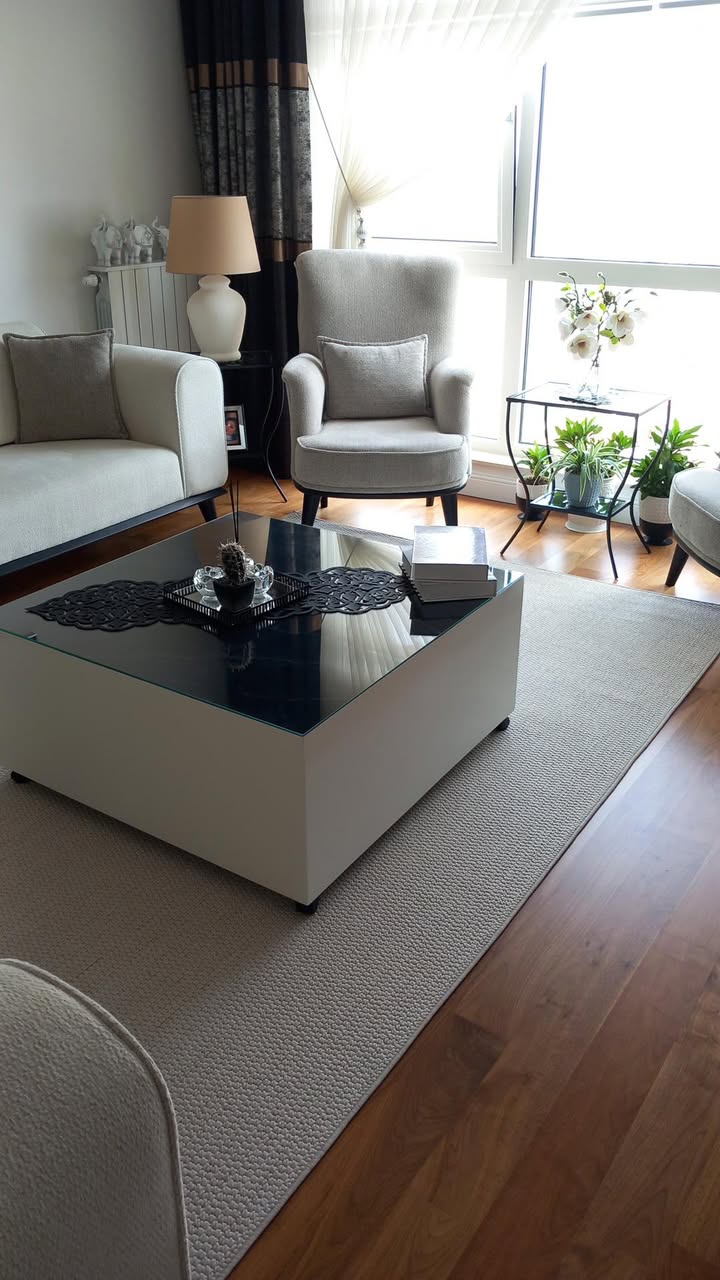 Krem Desenli Veranda Serisi Sisal Halı