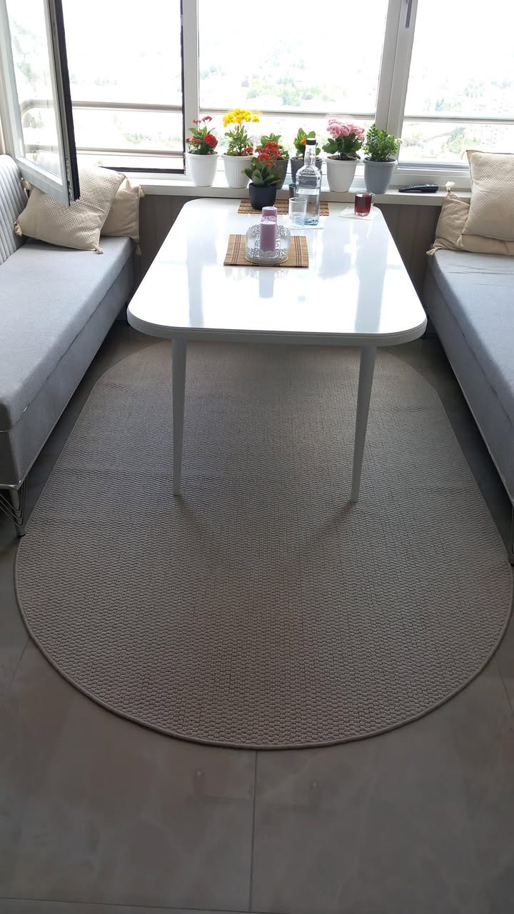 Krem Desenli Veranda Serisi Sisal Halı
