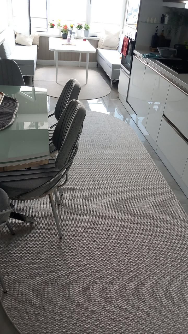 Krem Desenli Veranda Serisi Sisal Halı