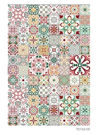 Renkli Geometrik Desenli Dijital Baskı Yıkanabilir Halı
