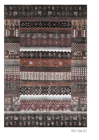 Renkli Etnik Desenli Dijital Baskı Yıkanabilir Halı