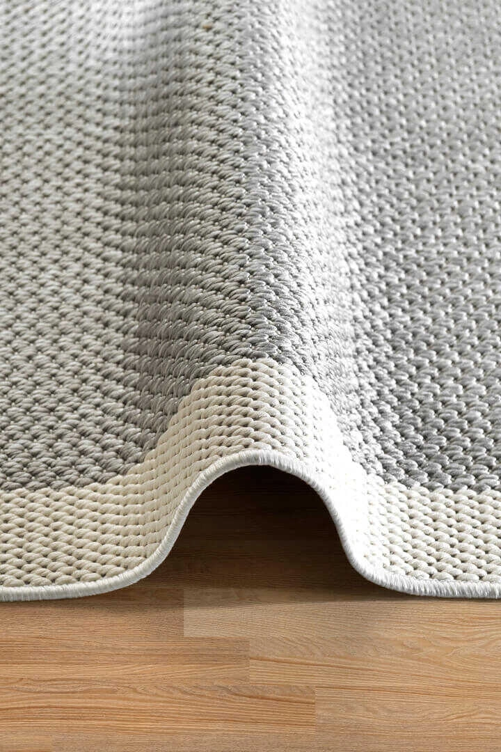 Krem Seritli Gri Desenli  Piala Serisi Sisal Halı