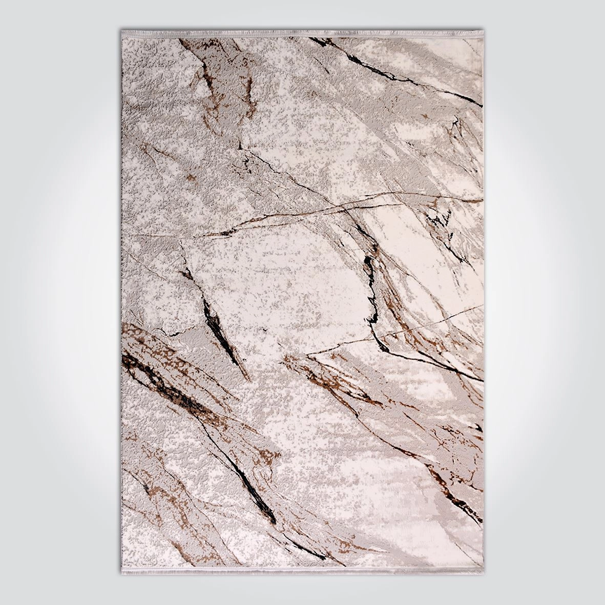  Kahverengi Krem 7 mm hav yüksekliğinde Farah Serisi Halı 