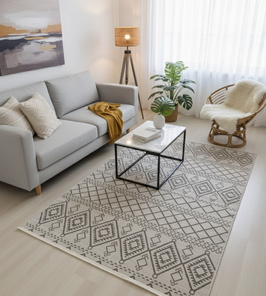 Krem Desenli Kilim Cool Serisi