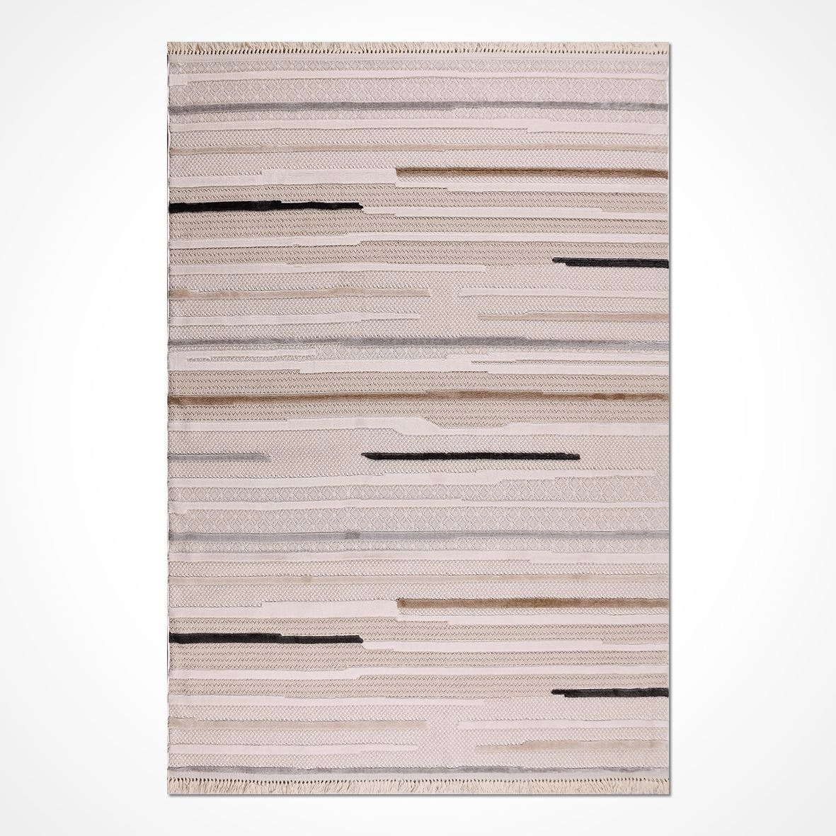 4 mm hav yüksekliğinde İzgi Serisi Krem Kahverengi Gri Desenli Halı