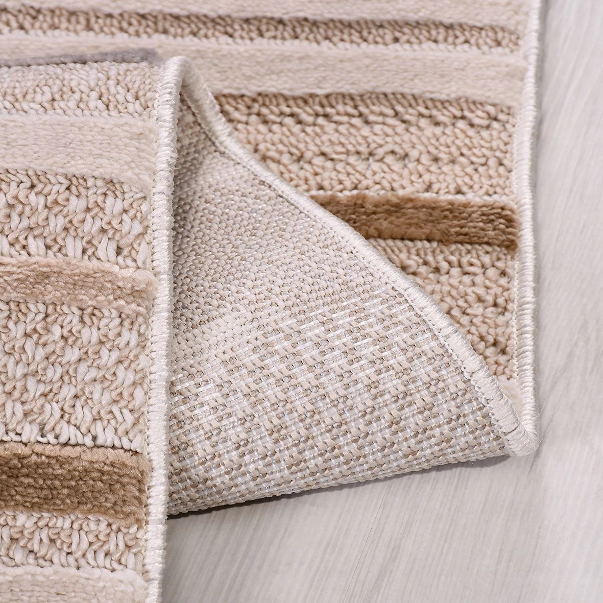 4 mm hav yüksekliğinde İzgi Serisi Krem Kahverengi Gri Desenli Halı