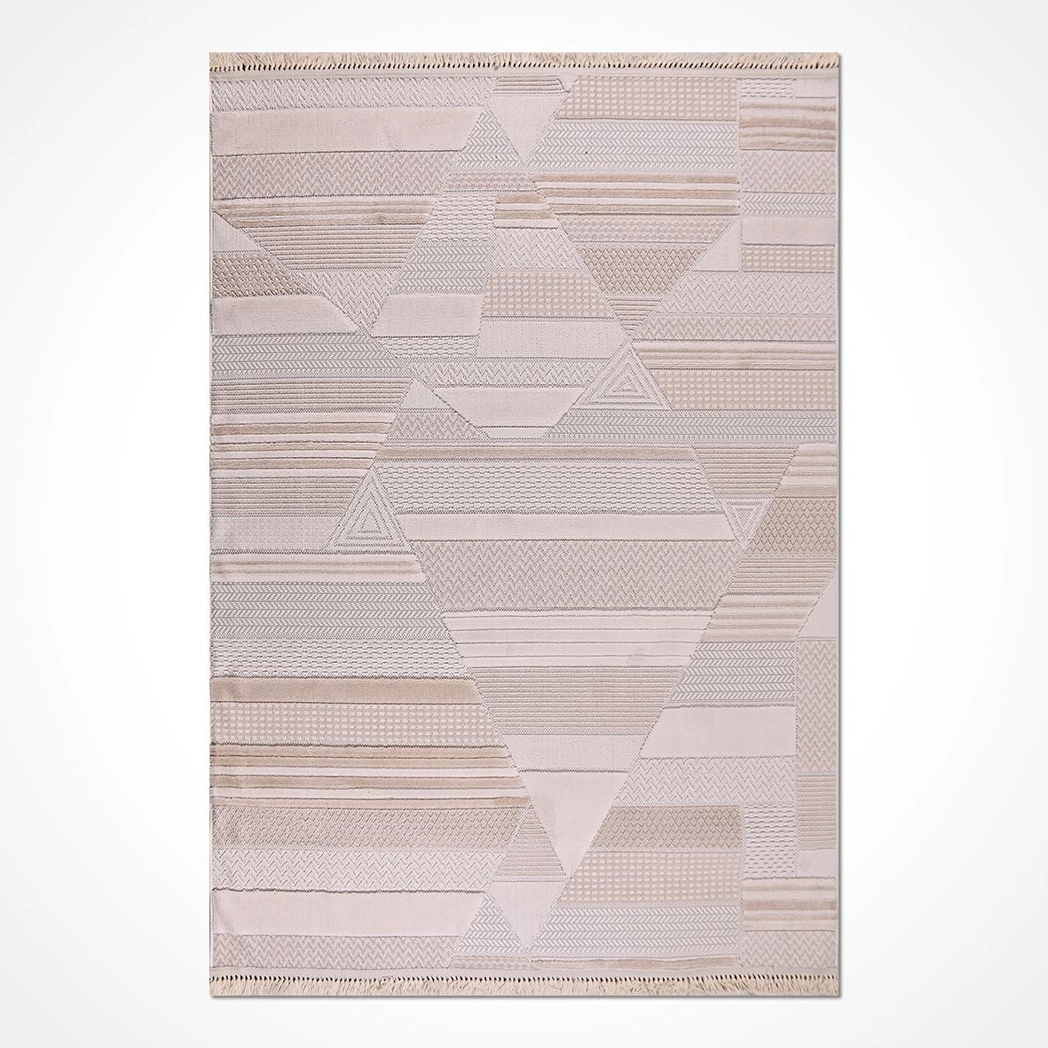 4 mm hav yüksekliğinde İzgi Serisi Krem Kahverengi Desenli Halı