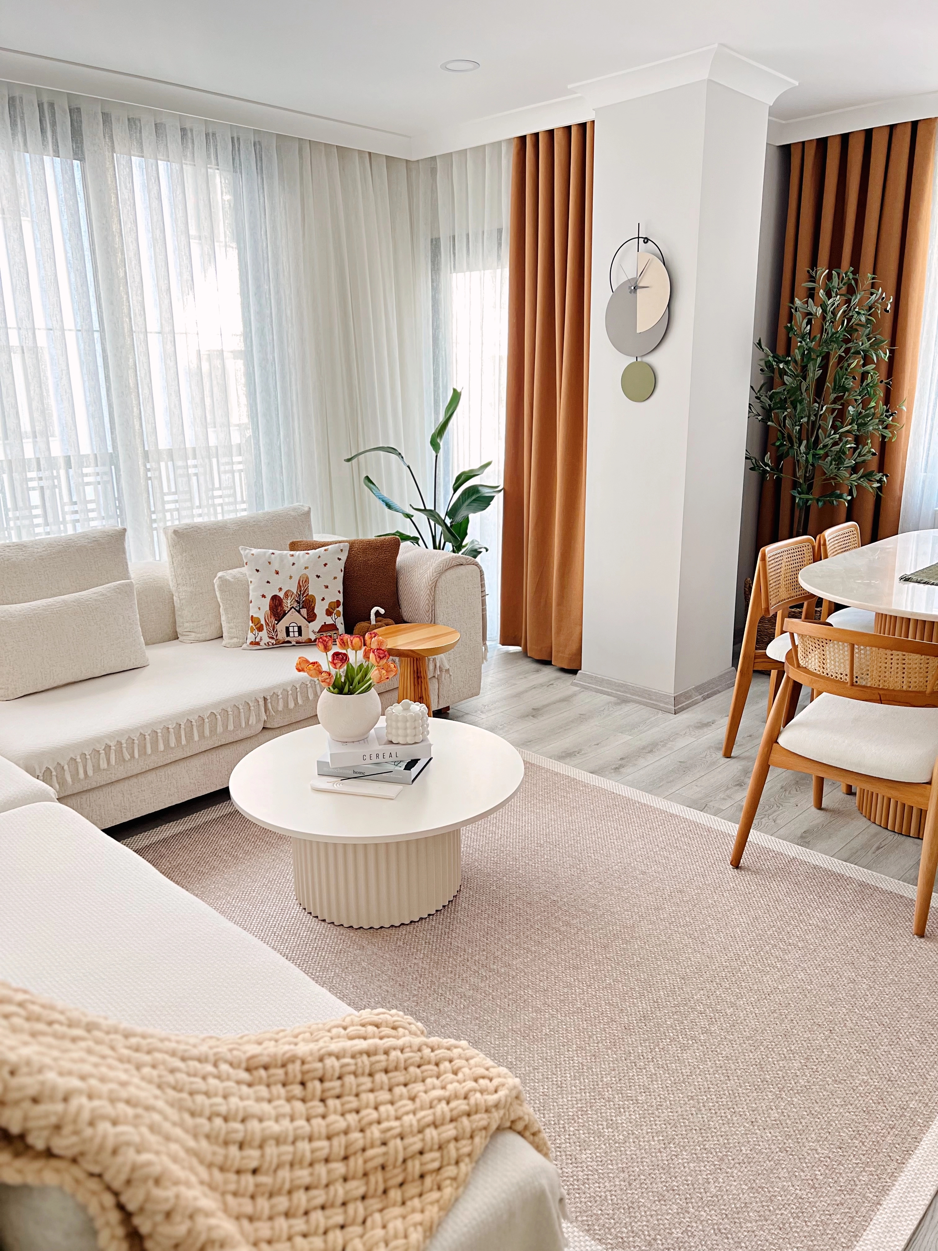 Krem Çerceve Sütlü Kahve Desenli Natura Serisi Sisal Halı