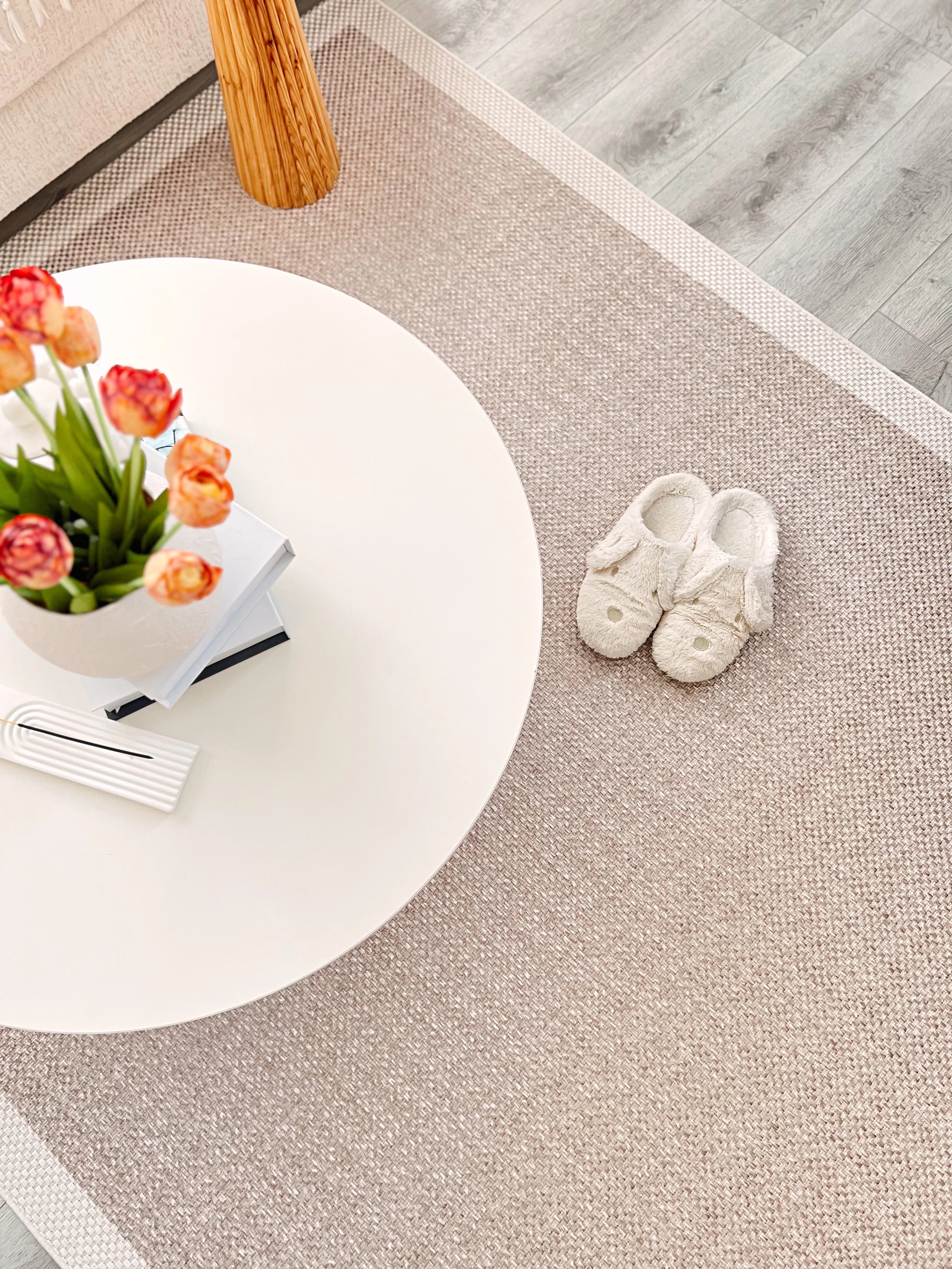 Krem Çerceve Sütlü Kahve Desenli Natura Serisi Sisal Halı