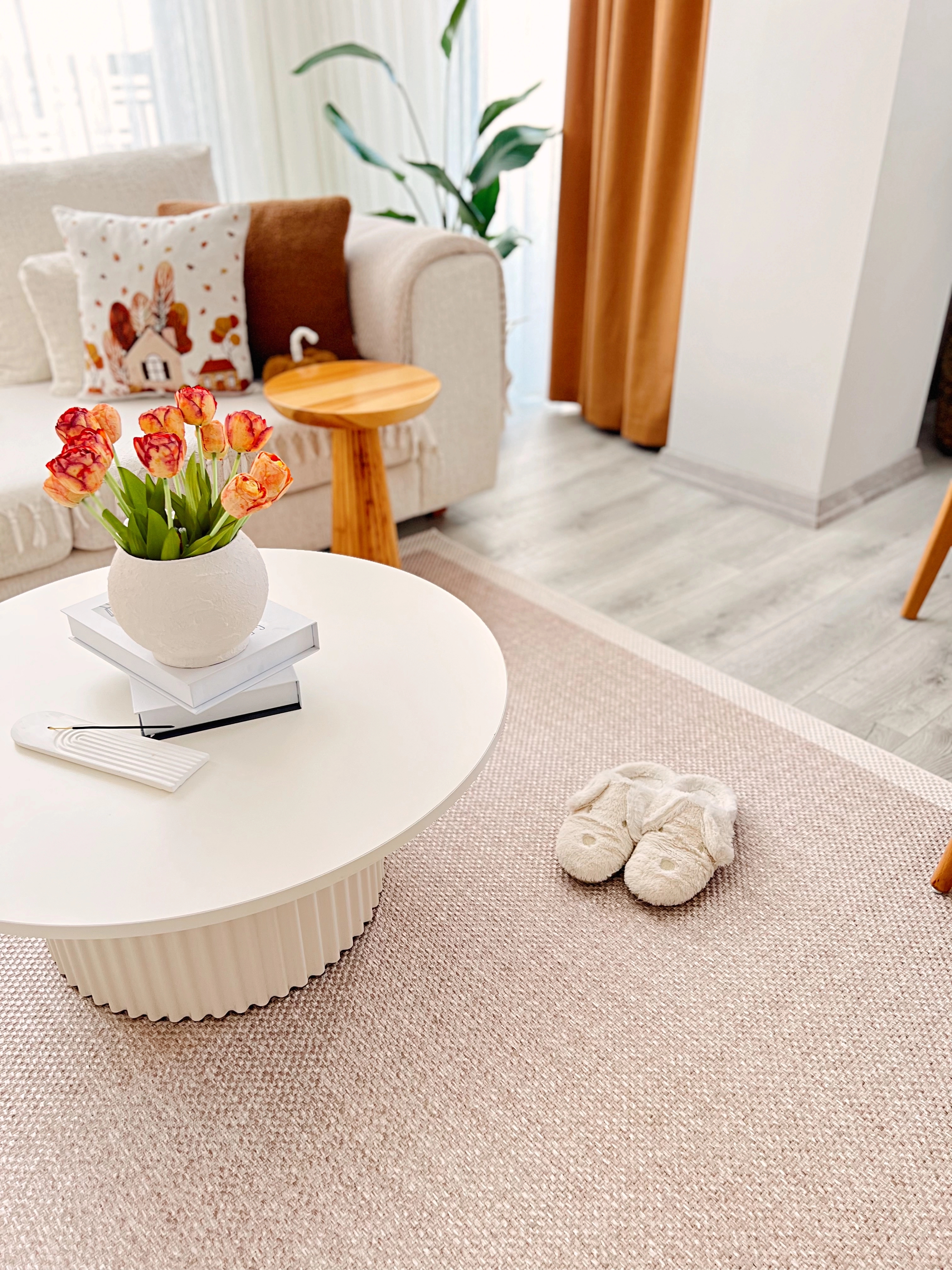 Krem Çerceve Sütlü Kahve Desenli Natura Serisi Sisal Halı