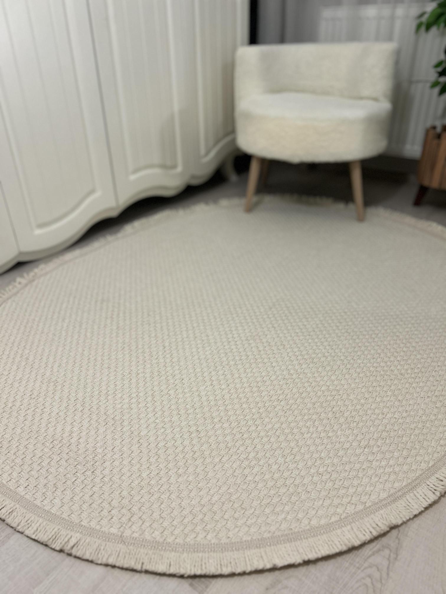 Pamuk Tabanlı Krem Sisal Halı 