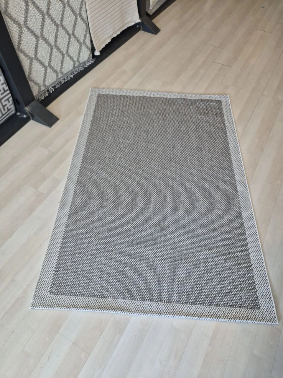 Gri Krem Seritli Sisal Halı Sisal Plus Serisi
