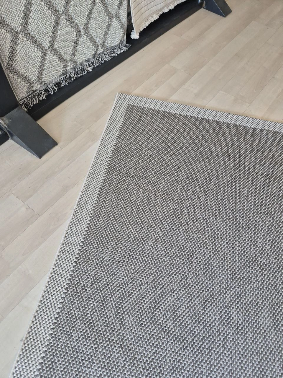 Gri Krem Seritli Sisal Halı Sisal Plus Serisi