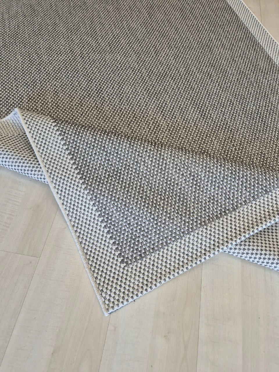 Gri Krem Seritli Sisal Halı Sisal Plus Serisi