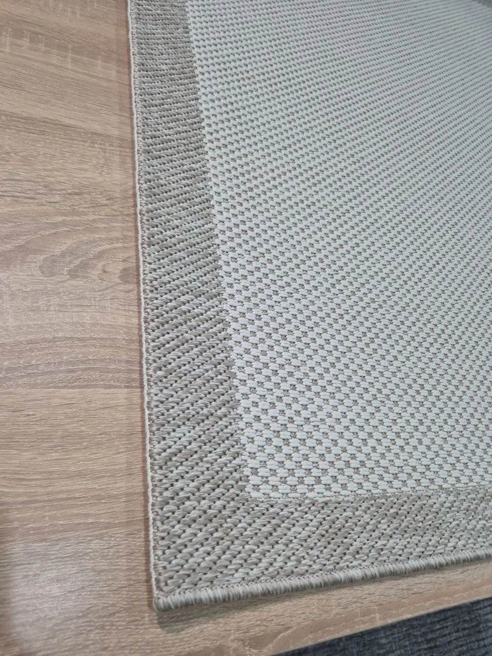 Krem Bej Çerçeve  Krem Desenli Sisal Halı Plus Serisi