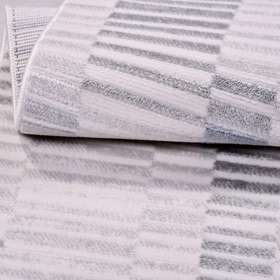 8 mm Hav Yüksekliğinde Gri Çizgi Desenli Halı Angel Serisi