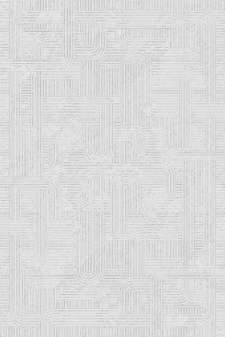   Krem Gri Kıvrım Desenli  Markiz Serisi Halı