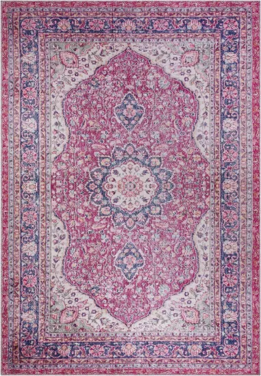 Pembe Desenli Dijital Baskı Yıkanabilir Halı