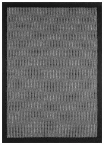 Siyah Çerçeve Gri Desenli Sisal Halı Plus Serisi