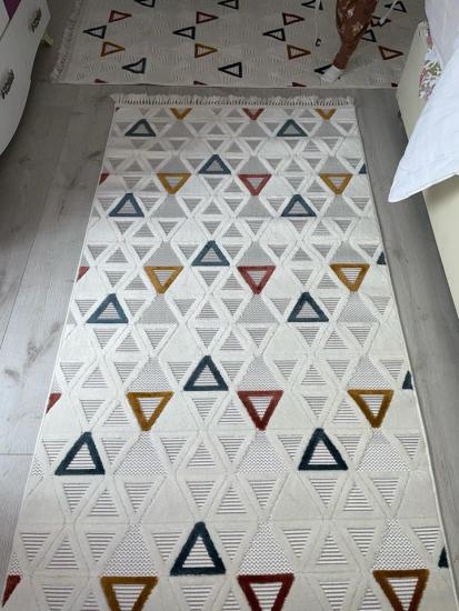 Renkli Geometrik Desenli İskandinav Tarzı Halı Cool Serisi