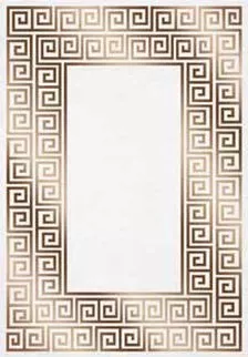 Beyaz Gold Desenli Dijital Baskı Yıkanabilir Halı