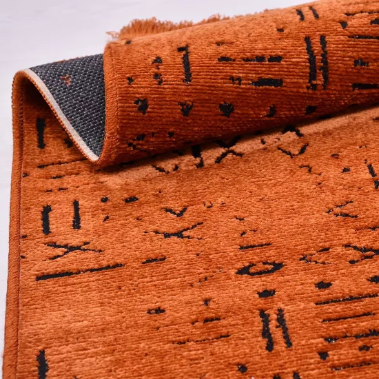 Şönil Kilim Kiremit Çivi Desenli Kaymaz Taban Vena Serisi