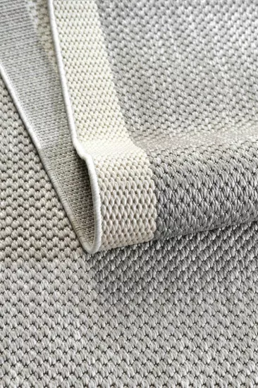 Krem Seritli Gri Desenli  Piala Serisi Sisal Halı