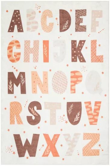 Alfabe Desenli Çocuk Odası Dijital Baskı Yıkanabilir Halı