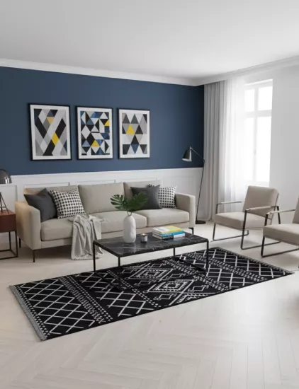  Siyah Desenli Kilim Cool Serisi