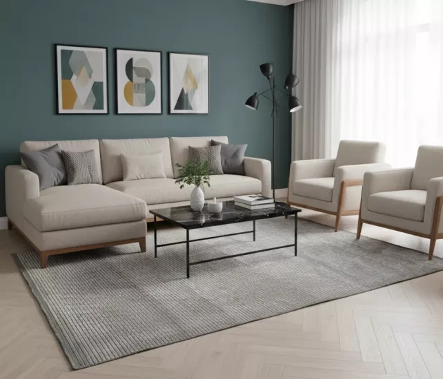 Gri Düz Kilim Cool Serisi