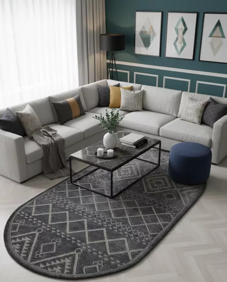 Antrasit  Desenli Kilim Cool Serisi