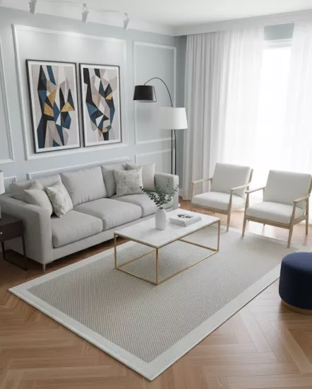  Krem Seritli Bej Desenli  Piala Serisi Sisal Halı