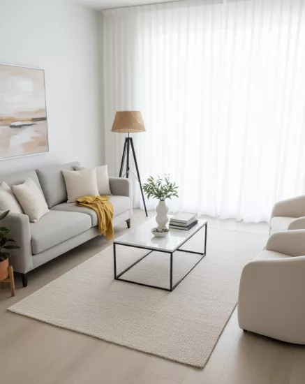 Divan Serisi Krem Akrilik Şönil Halı