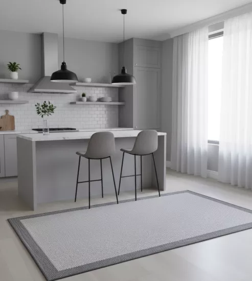 Krem Gri Seritli  Sisal Halı Plus Serisi