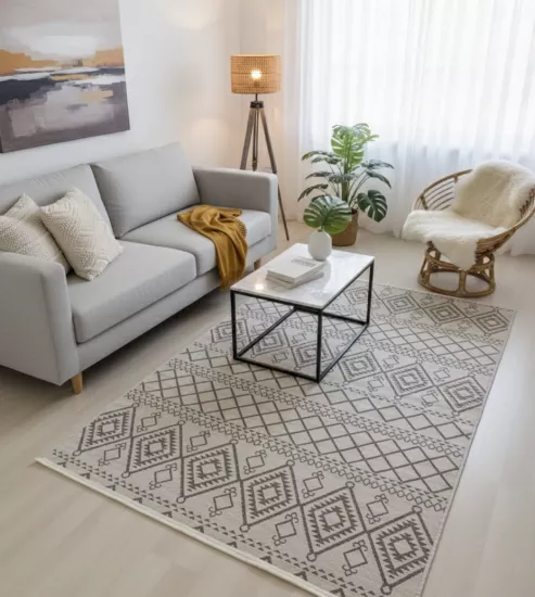 Krem Desenli Kilim Cool Serisi