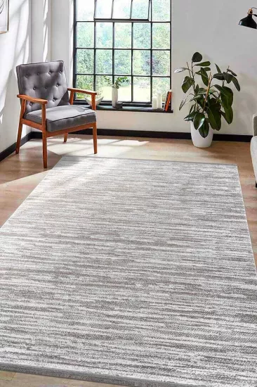  Bej Çizgi Desenli Hayal Serisi Kadife Halı