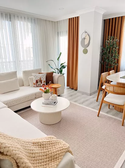 Krem Çerceve Sütlü Kahve Desenli Natura Serisi Sisal Halı