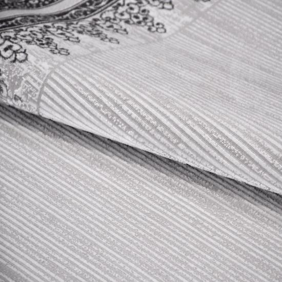 Gri Desenli Leman Serisi Saten Bambu Halı