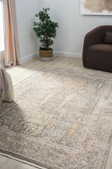 Kahverengi  Vintage Desenli Peru Serisi Halı