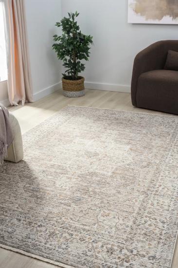 Bej Vintage Desenli Peru Serisi Halı