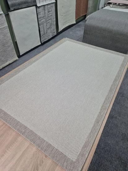 Krem Bej Çerçeve  Krem Desenli Sisal Halı Plus Serisi