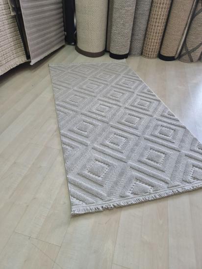 Gri Karo Desenli Dizayn Serisi Halı