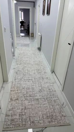  8 mm Hav Yüksekliğinde Bej Desenli Makine Halısı Galyon Serisi