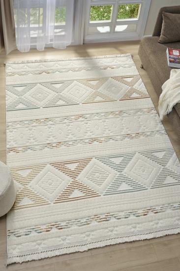 Multi Beyaz Çizgi Desenli Ruby Serisi Halı