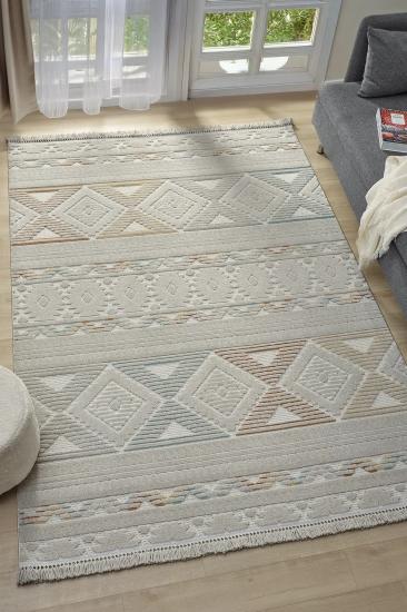 Multi Gri Çizgi Desenli Ruby Serisi Halı