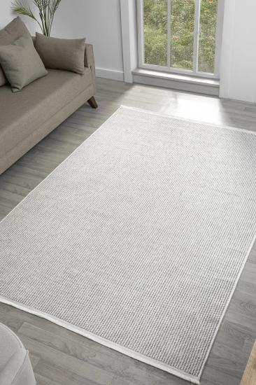 Krem Gri Bukle Halı Step Serisi 