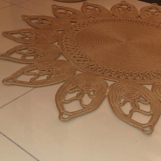  Desenli Hasır Jüt Halı