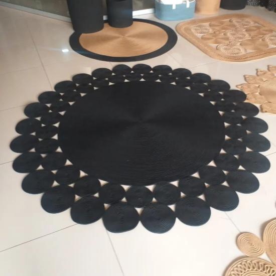 Siyah Motifli Jüt Halı