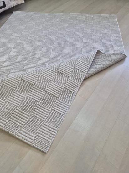 Krem Kare Desenli Siesta Serisi Sisal Halı
